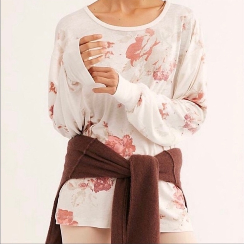Free People NWT Floral Printed Arielle Top